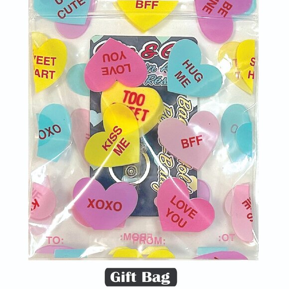 New Custom Handmade "CLIP & GO" Resin Art Badge Holders (Conversation Hearts) - Picture 5 of 5